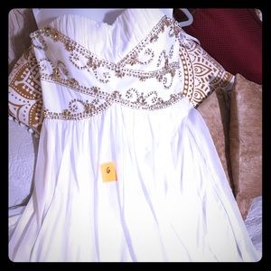 Long strapless white dress, item 6